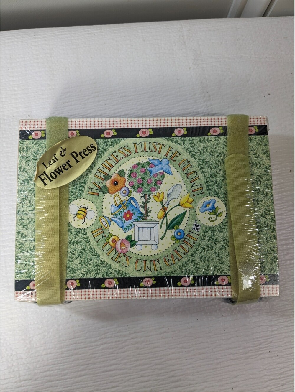 Vintage Mary Engelbreit Leaf & Flower Press Happiness Must be Grown New/sealed